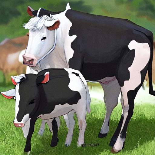 親子？の2頭の牛