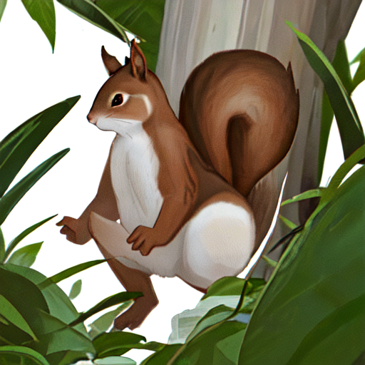 茶色と白の毛をしたリス