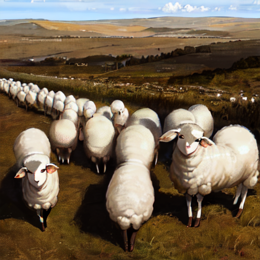 羊の大群と大自然