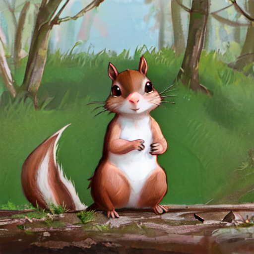 こっちを見ているかわいいリス