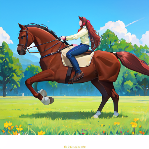 馬が走っている萌え絵