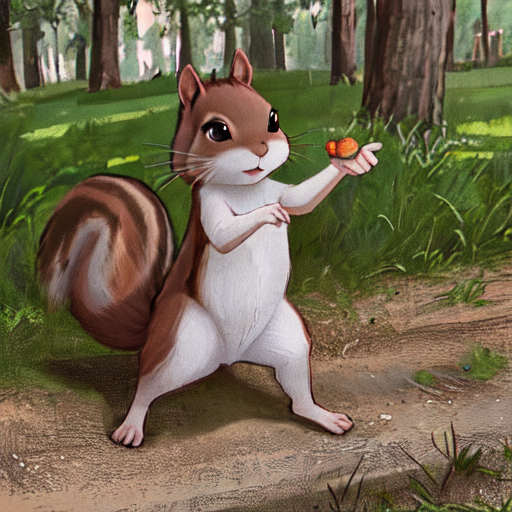 かわいらしいリスの絵