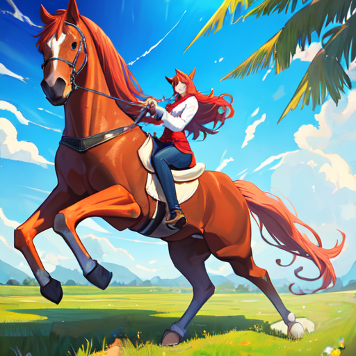 すごく大きい馬のワイルドな2次元画像