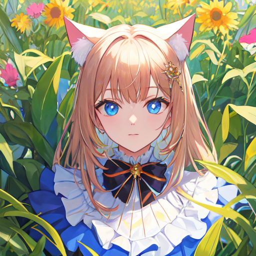 ファンタジーの世界にいそうなネコ耳女性