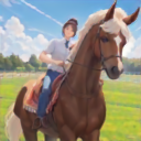 人が馬に乗っている小さい画像