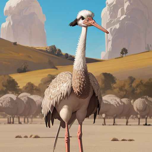 群れのダチョウ