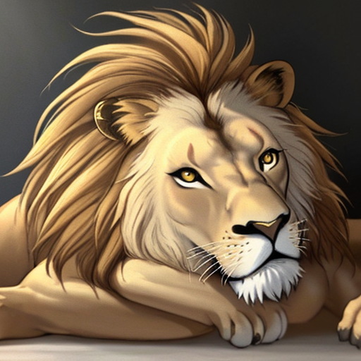 優雅に寝ているライオン