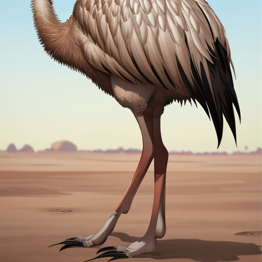 ダチョウの足付近がうつっている