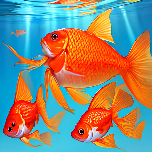 すごくでかい金魚と小さめな金魚たち