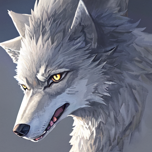 獲物に狙いを定めている鋭い眼光のオオカミ