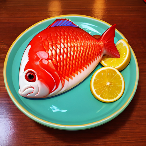 生きているうちに料理された魚のイラスト画像