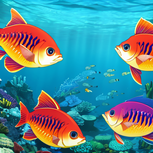 海を泳いでいる何匹かの同じ種類の魚