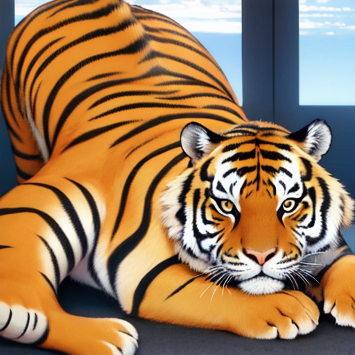 こっちを睨みつけている大きなトラ