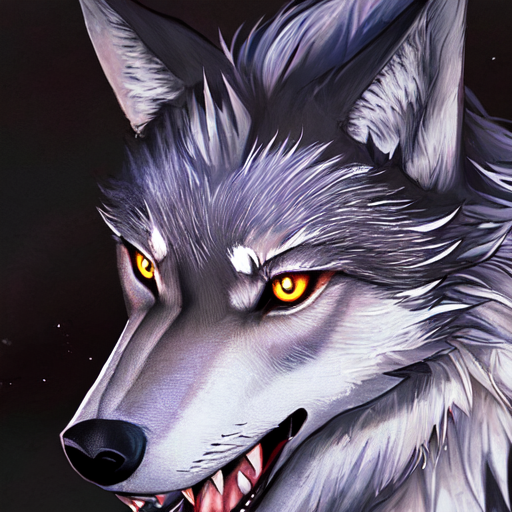 怖そうなオオカミの絵