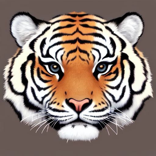 トラの真正面からの顔