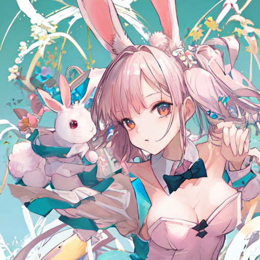 ウサ耳女子とかわいいウサちゃん